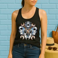 Mechanic Skulls With Wrench & Spark Plugs Womens Tank Top