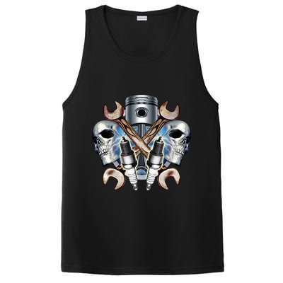 Mechanic Skulls With Wrench & Spark Plugs PosiCharge Competitor Tank