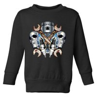 Mechanic Skulls With Wrench & Spark Plugs Toddler Sweatshirt