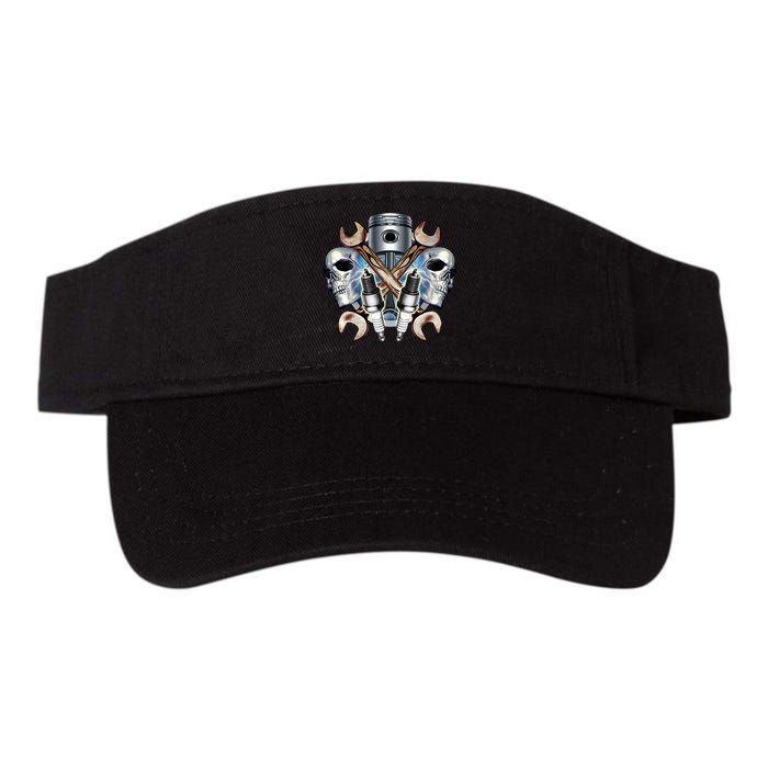 Mechanic Skulls With Wrench & Spark Plugs Visor