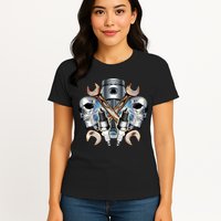 Mechanic Skulls With Wrench & Spark Plugs Womens T-Shirt