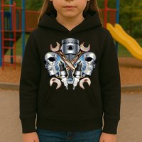Mechanic Skulls With Wrench & Spark Plugs Kids Hoodie