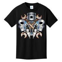 Mechanic Skulls With Wrench & Spark Plugs Kids T-Shirt