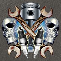 Mechanic Skulls With Wrench & Spark Plugs Cotton Canvas Backpack