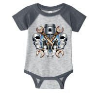 Mechanic Skulls With Wrench & Spark Plugs Infant Baby Jersey Bodysuit
