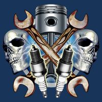 Mechanic Skulls With Wrench & Spark Plugs Infant Baby Jersey Bodysuit