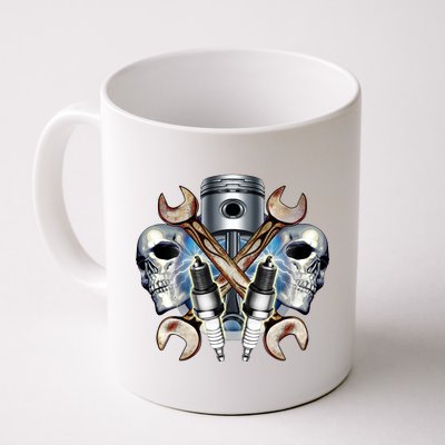 Mechanic Skulls With Wrench & Spark Plugs Coffee Mug