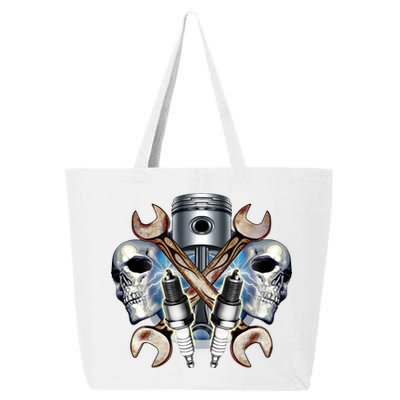 Mechanic Skulls With Wrench & Spark Plugs 25L Jumbo Tote