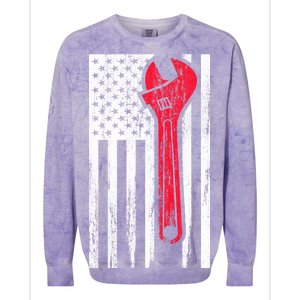 Mechanic USA American Flag Colorblast Crewneck Sweatshirt