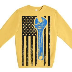 Mechanic USA American Flag Premium Crewneck Sweatshirt