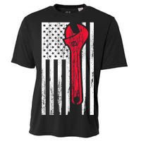 Mechanic USA American Flag Cooling Performance Crew T-Shirt