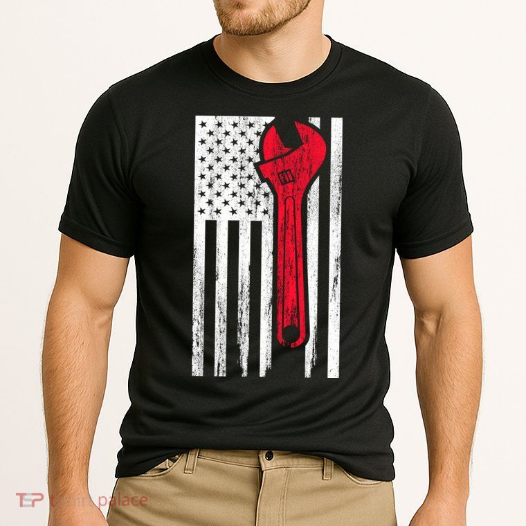 Mechanic USA American Flag Performance Shirt