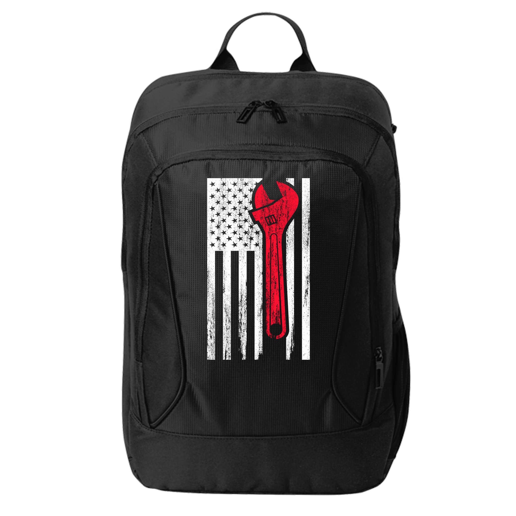 Mechanic USA American Flag City Backpack
