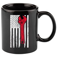 Mechanic USA American Flag 11oz C Handle Ceramic Mug