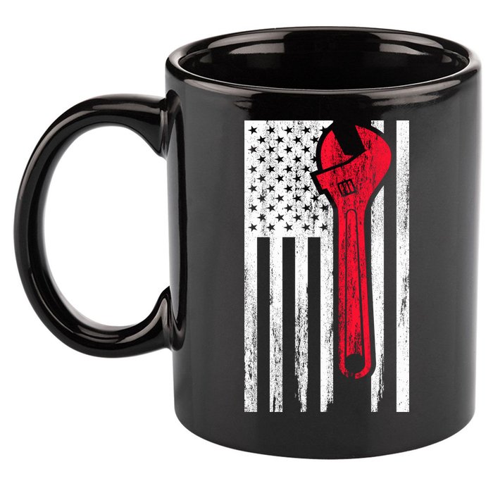 Mechanic USA American Flag 11oz C Handle Ceramic Mug