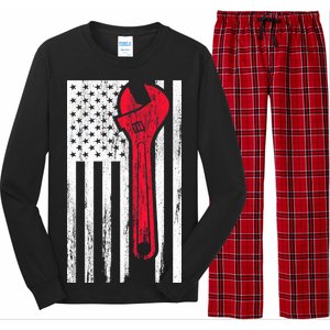 Mechanic USA American Flag Long Sleeve Pajama Set