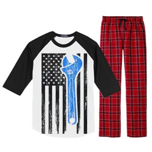 Mechanic USA American Flag Raglan Sleeve Pajama Set