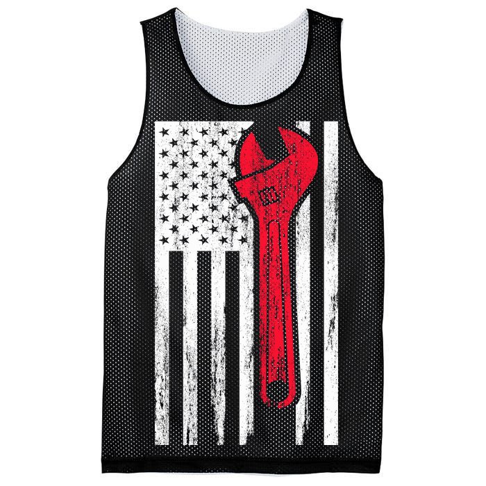 Mechanic USA American Flag Mesh Reversible Basketball Jersey Tank