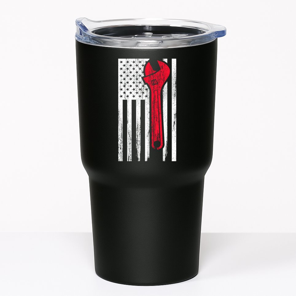 Mechanic USA American Flag Tumbler