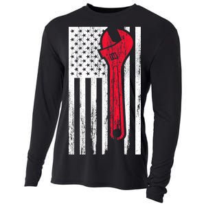 Mechanic USA American Flag Cooling Performance Long Sleeve Crew