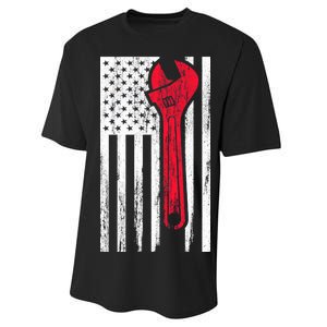 Mechanic USA American Flag Performance Sprint T-Shirt