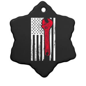 Mechanic USA American Flag Ceramic Star Ornament