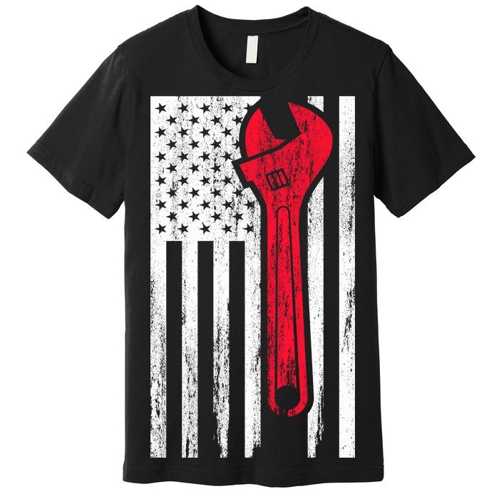 Mechanic USA American Flag Premium T-Shirt