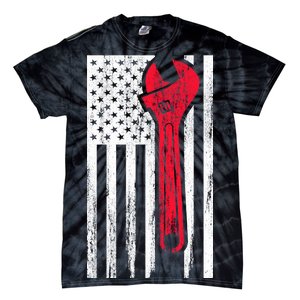 Mechanic USA American Flag Tie-Dye T-Shirt