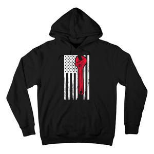 Mechanic USA American Flag Tall Hoodie