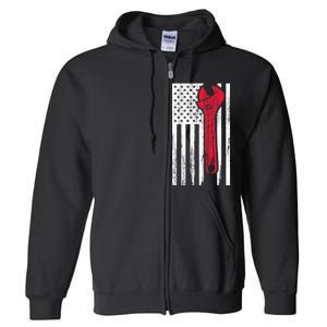 Mechanic USA American Flag Full Zip Hoodie