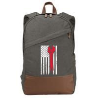 Mechanic USA American Flag Cotton Canvas Backpack