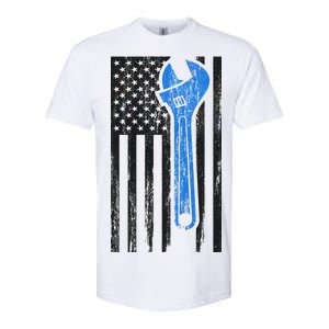 Mechanic USA American Flag Softstyle CVC T-Shirt