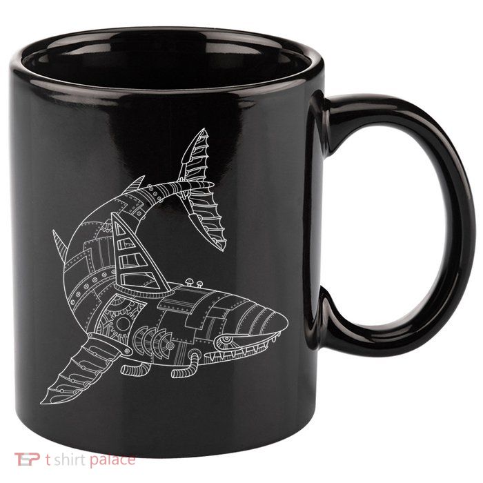 Mechanical Shark 11oz C Handle Ceramic Mug