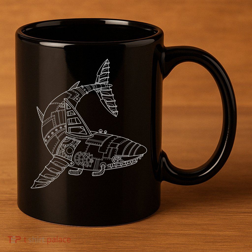 Mechanical Shark 11oz C Handle Ceramic Mug
