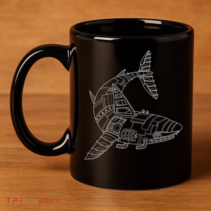 Mechanical Shark 11oz C Handle Ceramic Mug