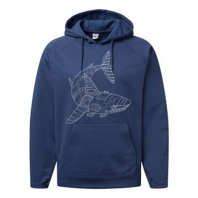 Mechanical Shark Performance Fleece Hoodie