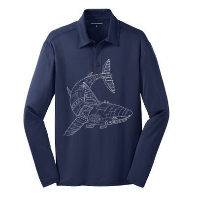 Mechanical Shark Silk Touch Performance Long Sleeve Polo