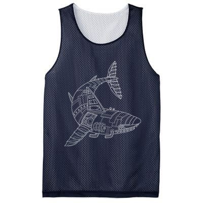 Mechanical Shark Mesh Reversible Basketball Jersey Tank