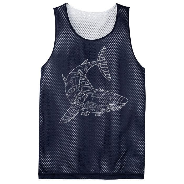 Mechanical Shark Mesh Reversible Basketball Jersey Tank