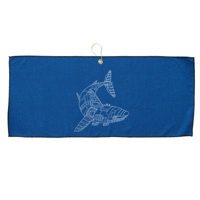 Mechanical Shark Large Microfiber Waffle Golf Towel