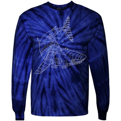 Mechanical Shark Tie-Dye Long Sleeve Shirt