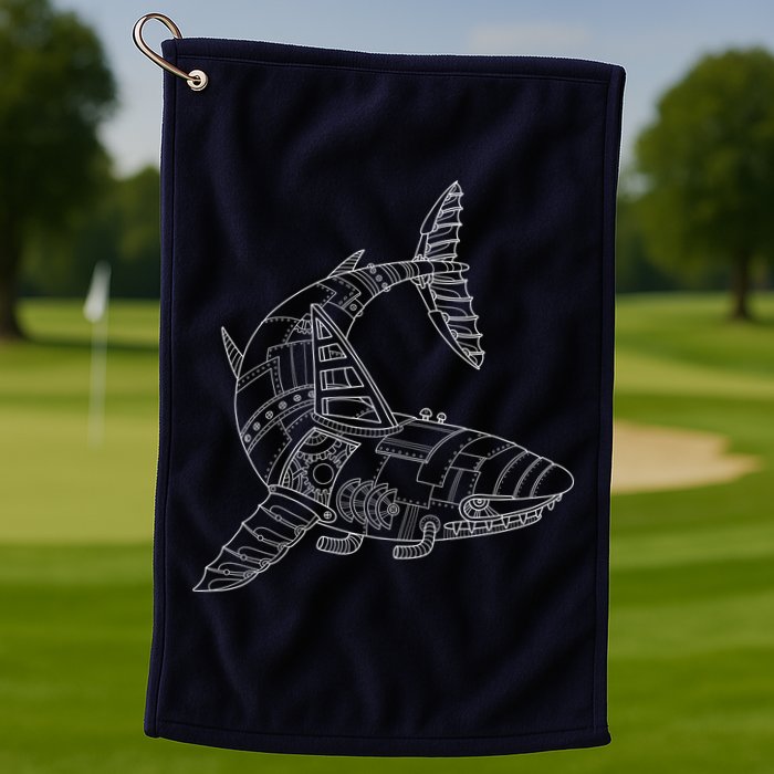 Mechanical Shark Golf Towel
