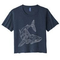 Mechanical Shark Crop Top