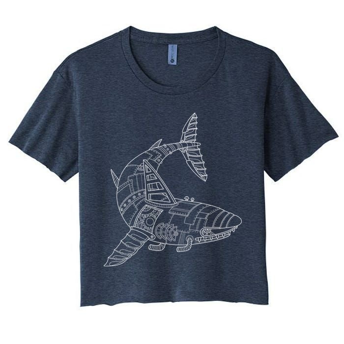 Mechanical Shark Crop Top