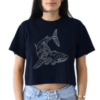 Mechanical Shark Crop Top