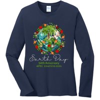 Mother Earth Day 54th Anniversary 1970 2024 Save Planet Ladies Long Sleeve Shirt