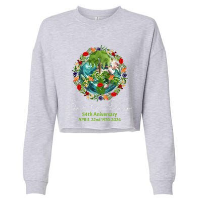 Mother Earth Day 54th Anniversary 1970 2024 Save Planet Cropped Pullover Crew