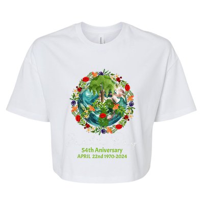 Mother Earth Day 54th Anniversary 1970 2024 Save Planet Bella+Canvas Jersey Crop Tee