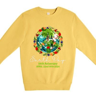 Mother Earth Day 54th Anniversary 1970 2024 Save Planet Premium Crewneck Sweatshirt