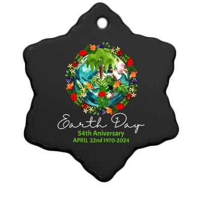 Mother Earth Day 54th Anniversary 1970 2024 Save Planet Ceramic Star Ornament